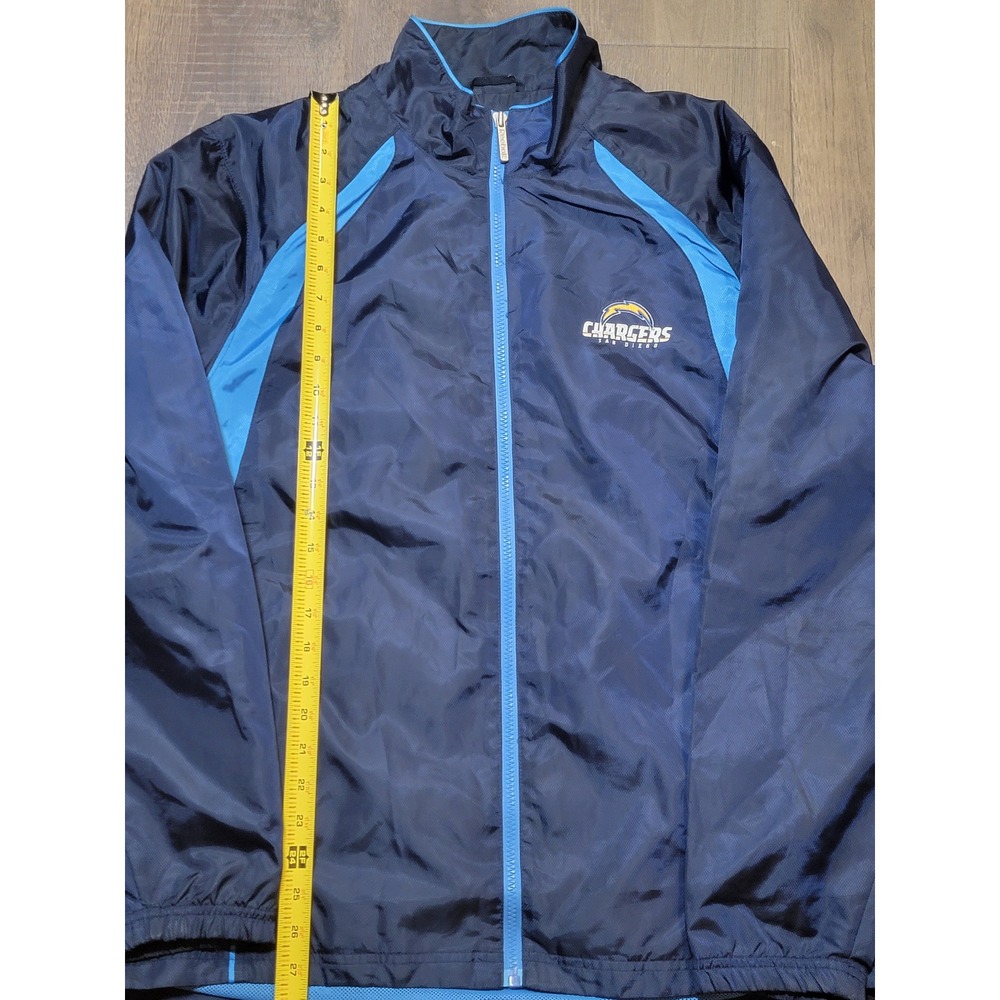 San Diego Chargers NFL Team Apparel Windbreaker Jacket Mens M Blue Light‎ Blue